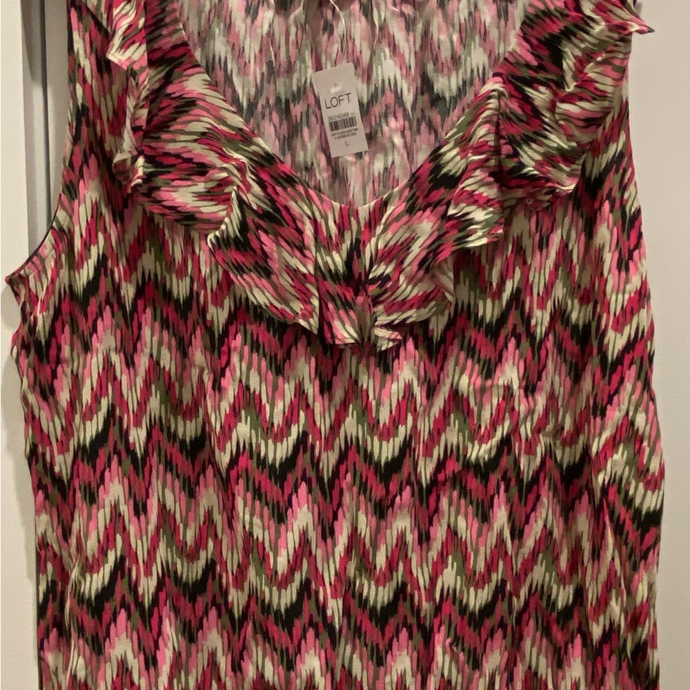 Ruffle tank top multi color